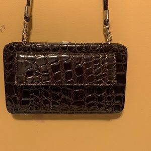 Clutch purse with removable strap;brown